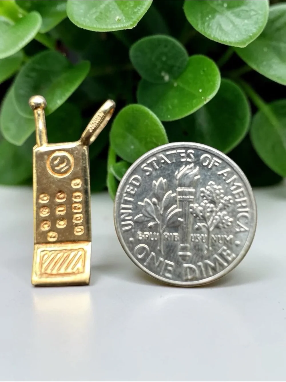 14K Yellow Gold Cell Phone Pendant Charm by Aurafin (2.3g)